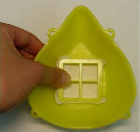 Mundbedeckung zusammengebaut